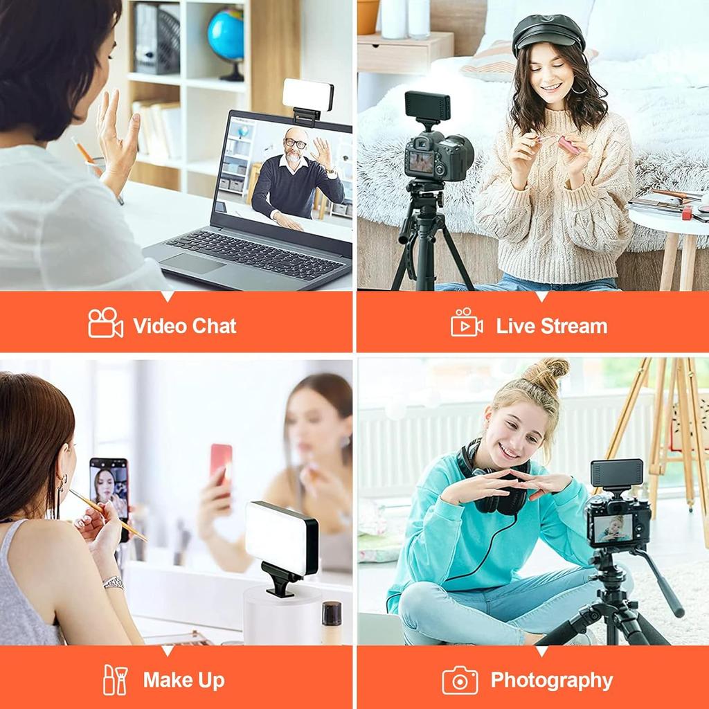 LED Selfie Light Phone Light, 3000mAh Rechargeable Video Light with Clip,3 Light Modes CRI95+,Portable Fill Light for Phone iPad