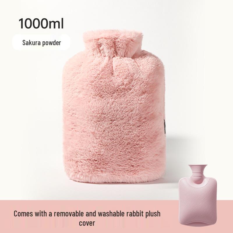 Thickened Cute Plush Hot Water Bottle - Old-Fashioned, Explosion-Proof Design for Warm Feet, Bed Heating, and Hot Compress Therapy