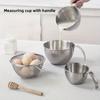 4PCS Mini Handle Cooking Cup, Stainless Steel Mixing Bowl, with Scale, Handle, Filter, Multi Functional Set