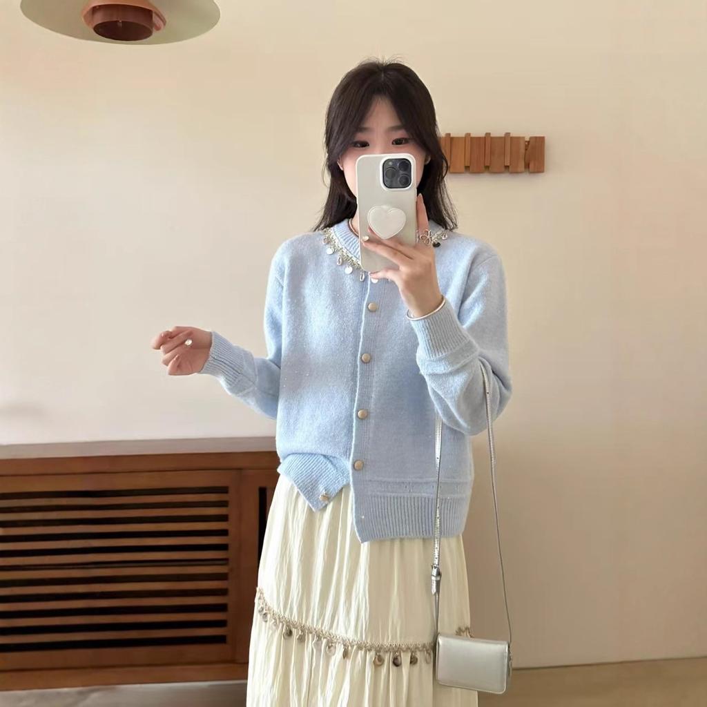 Sweater Coat Gentle and Casual Korean-style Knitted Cardigan for Women In Autumn and Winter Loose and Versatile Sweater Cardigan