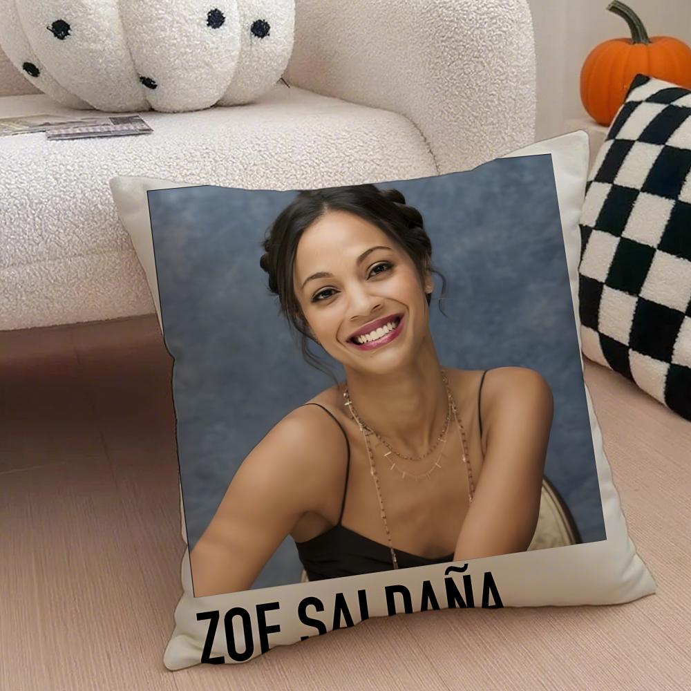 Fashion Elegant Charming ZZoe Saldana Cushion Cover Linen Pillow Case Soft Breathable Protective Couch Room Decoration
