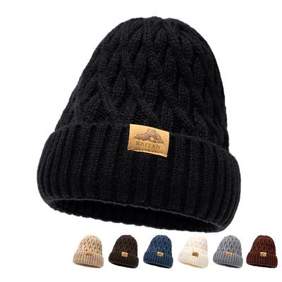 Men's Winter Knitted Cap Warm Velvet Thick Wool Cap Coldproof Cap