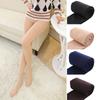 1Pair Women Thermal Full Foot Tights Warm Solid Color Winter Polyester Fiber Thick Fleece Lined Ladies Long Pants
