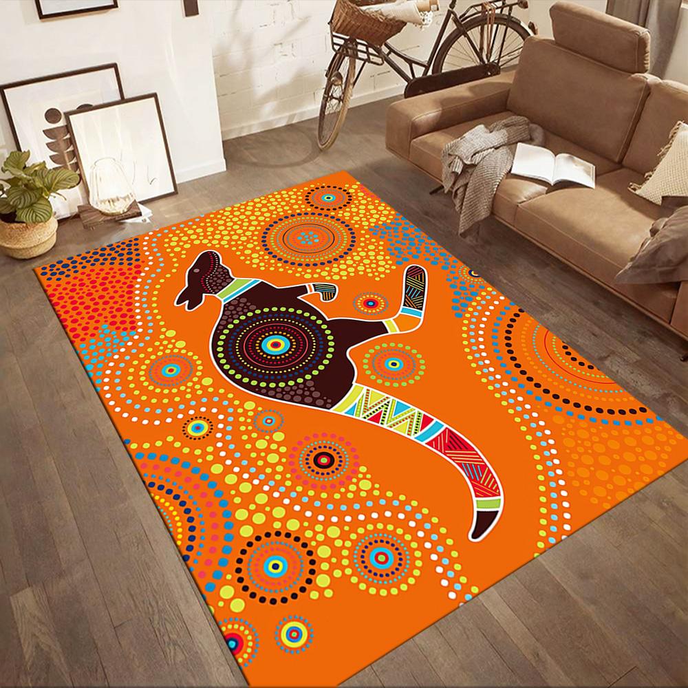 Aboriginal Art Gecko Floor Mats for Living Room, Bedroom and Room Decoration Are Suitable for Gifts.