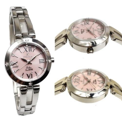 FÜR IMMER (FG-1201-10-FL-1211-2R) Paar Uhren: 10 ATM Wasserdicht [Herren] mit 10-Jahres-Batterie-Uhrwerk [Damen] mit Solaruhrwerk, Zifferblatt aus Perlmutt,