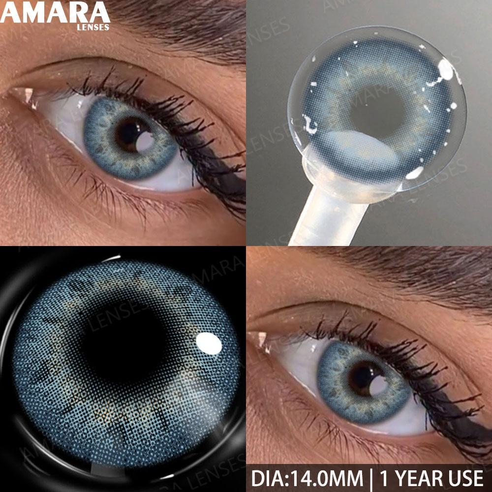AMARA 1 Paar Farbige Kontaktlinsen Jahreslinsen Natürlicher Look Braune Augenlinsen Graue Kontakte Blaue Linsen Grüne Augenlinsen