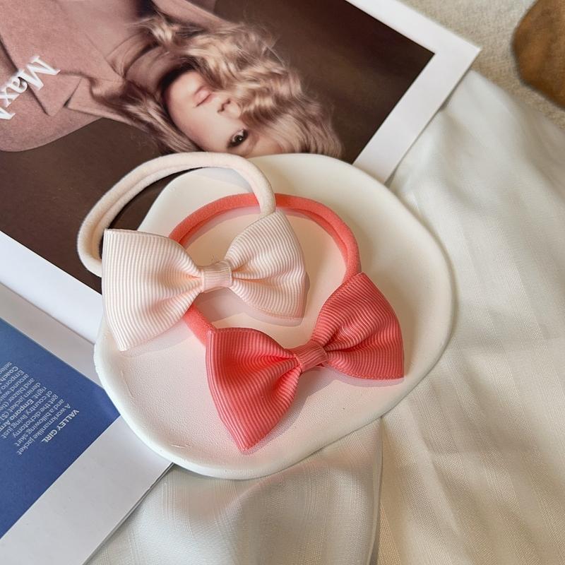 6Pcs/Set Solid Color Kids Headwear Elastic Hair Bands for Baby Cute Ribbon Bowknot Headband Infant Girls Hair Accessories
