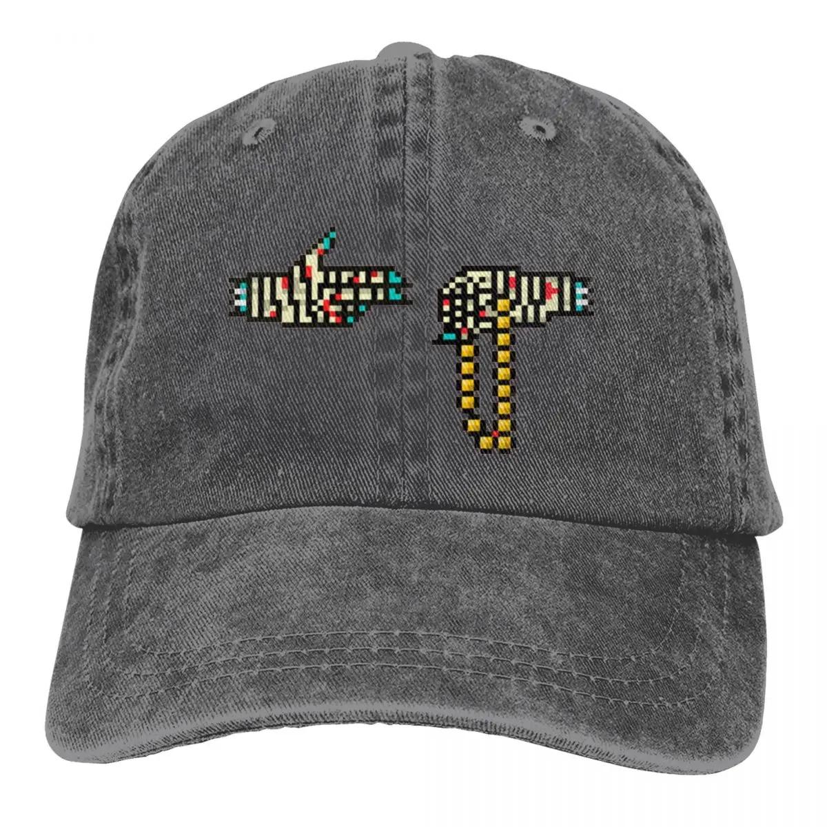 

Run The Jewels 8bit Baseball Caps Outfit Vintage Distressed Denim Washed Sun Cap Men Women Hats Adjustable Fit Adjustable темно-сірий