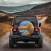 Coastal Sunset Tree Oil Painting Spare Tire Cover Durable Protector for SUV RV Camper