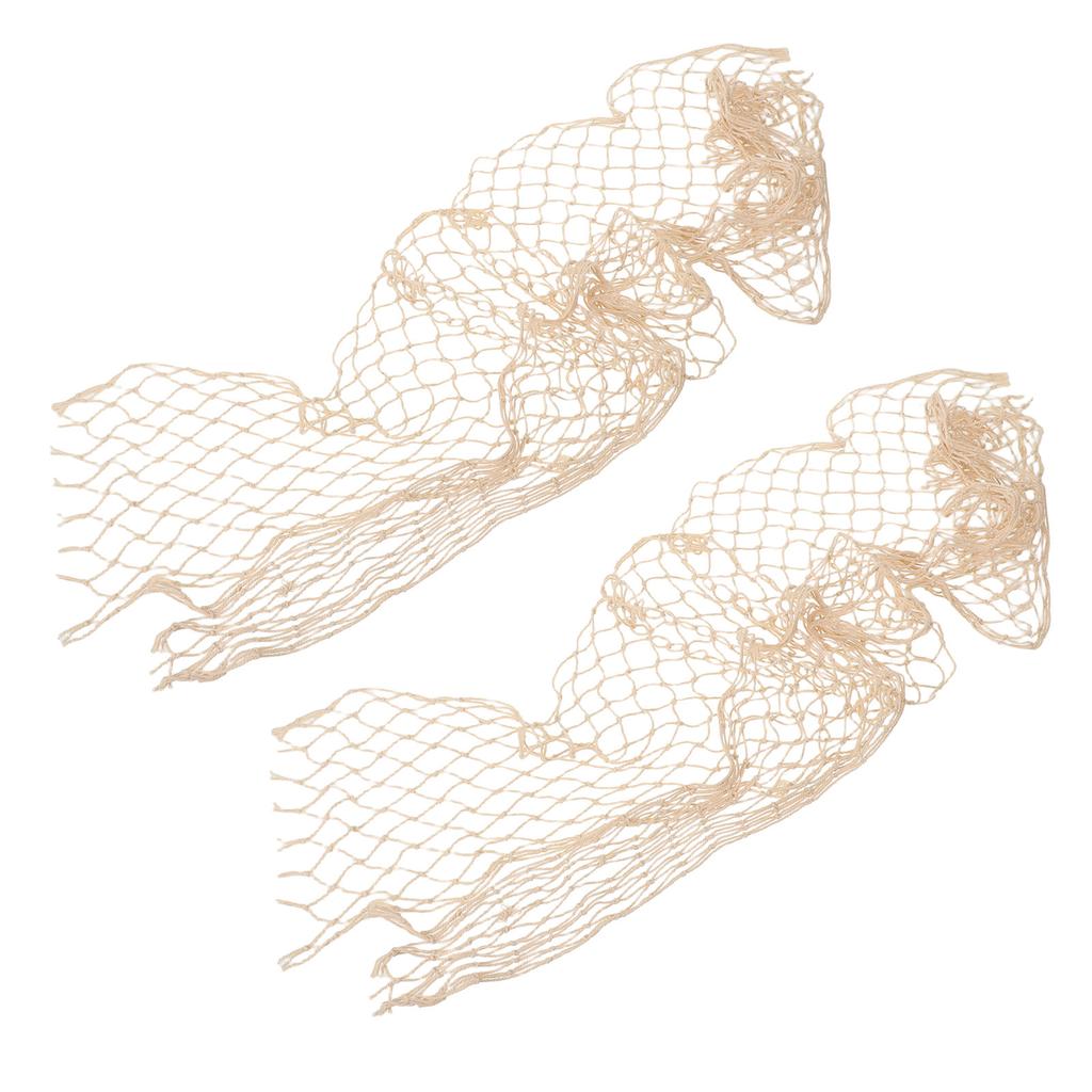 2Pcs Ornamental Fishing Net Decor: Coastal Wall Accent for Bedroom Hawaii Party Supplies Mermaid Netting Under The Sea Theme