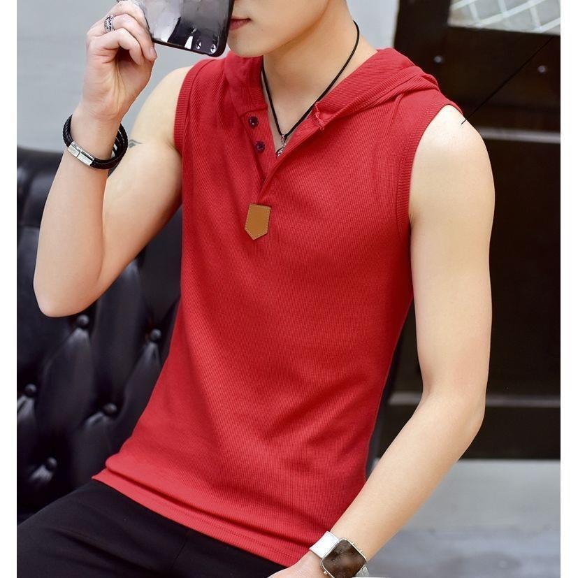 Men's Sleeveless Summer Sports Hoodie Vest