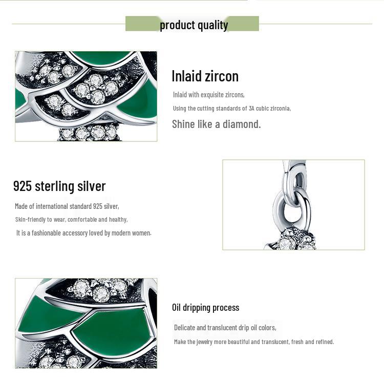 Yinziyun S925 Sterlingsilber Weihnachtsbaum Perlenarmband für Damen