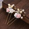 Wedding Ancient Style Hanfu Headdress Accessories Ceramics Hairpin Headdress Girls Hairpin White