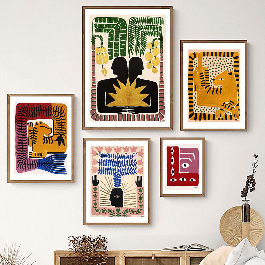 Ancient Egypt Snake Pattern Tiger Eye Abstract Poster Nordic Poster Wall Art Print Canvas Painting Picture For Living Room Decor