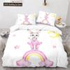 Copripiumino Animali Cartoni Animati Simpatico Set Letto Coniglio Arcobaleno Microfibra Fauna Selvatica Copripiumino Misura Singola Per Bambine Bambini Stanza Kawaii