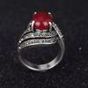 Elegant Artificial Gemstone Inlaid Vintage Party Finger Ring Women Jewelry Gift