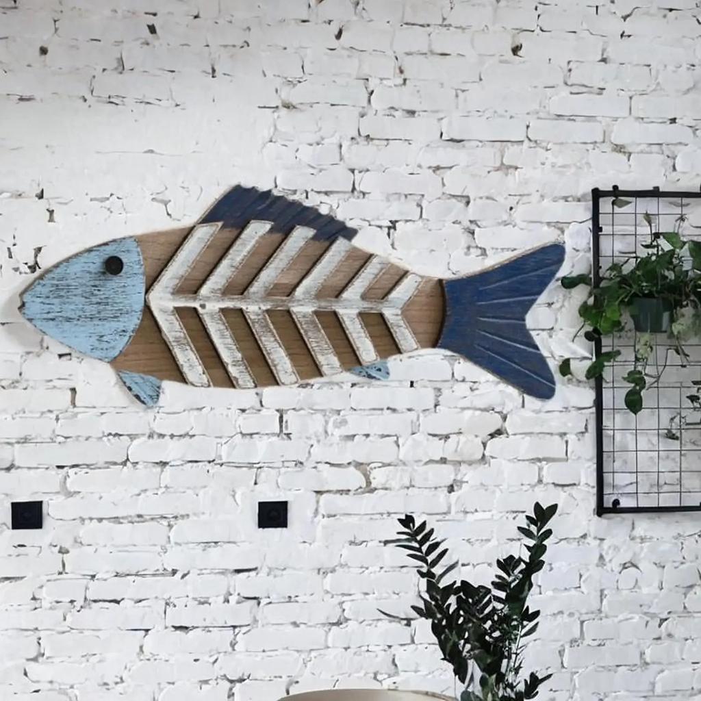 1 Stück Handgeschnitzte Fisch Wanddeko Holz Fisch Anhänger Einzigartige Wandbehänge Ornamente Ozean Strand Thema Restaurant Bar Wanddeko