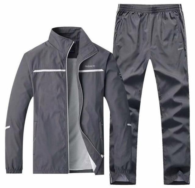 Abbigliamento sportivo da uomo primavera autunno Set da 2 pezzi Tuta sportiva Giacca da ginnastica Tuta da uomo