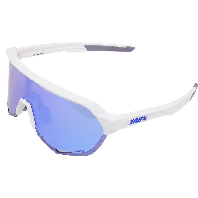 Used 100% (One Hundred) Sports Sunglasses S2 S2 HiPER Blue Multilayer Mirror Lens with Clear Lens 60006-00006 Matte White (25y9m) (281419827)
