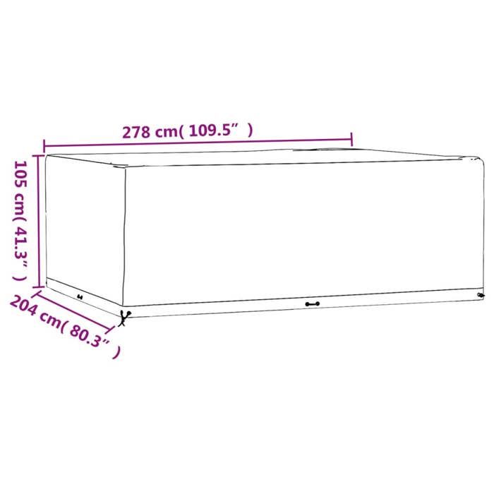 VidaXL Housses de salon de jardin 2 pcs 16 œillets rectangulaire 3155360