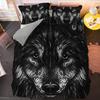 Wolf Duvet Cover Set Customized Fashion Wild Animals Moon Printed Bedding Set King Polyester Comforter Cover for Kids Boys Teen