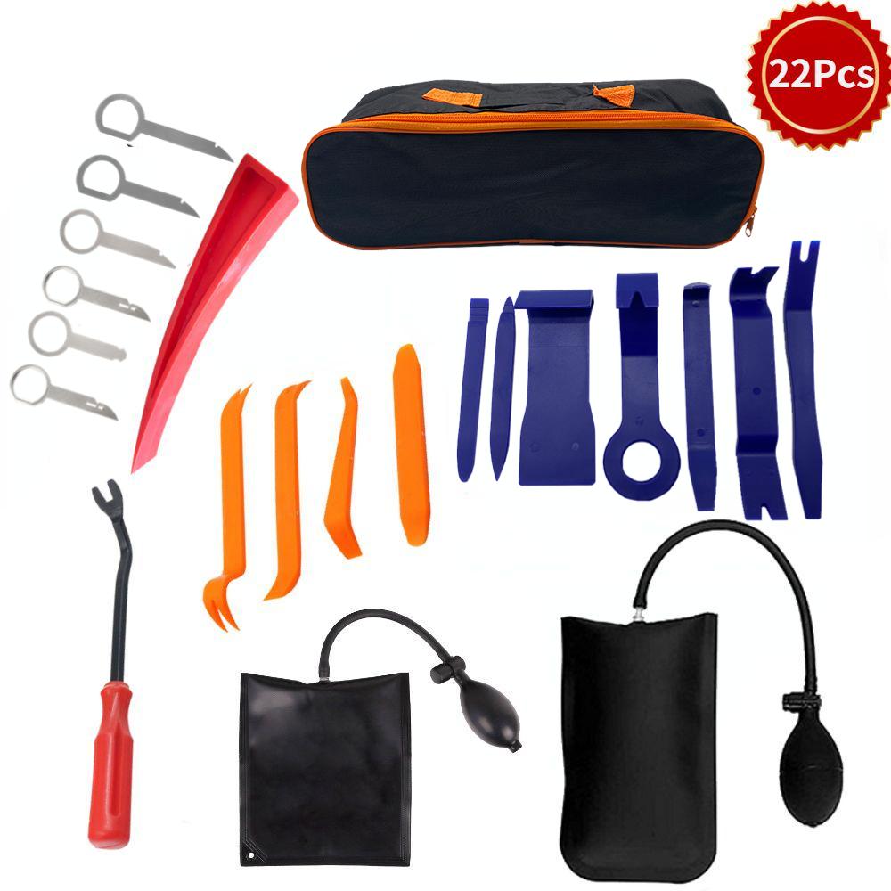 PWS New Open Car Door Tool Kit Inflatable Air Pump Auto Window Door Open Fixing Gripper Tools Long Reach Kits