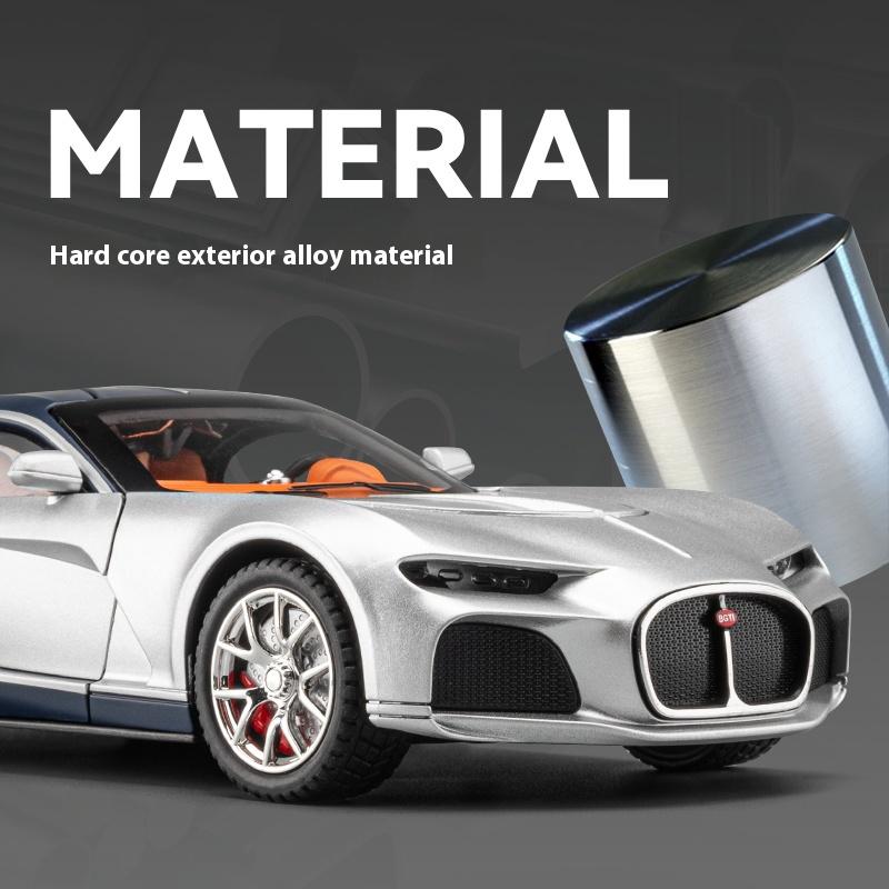 1/24 Bugatti Atlantic Luxus-Sportwagen Legierungsmodell, Simulierter Ton und Licht, Bemalte Innenausstattung, Restaurierte Details, Schreibtisch-Dekorationen