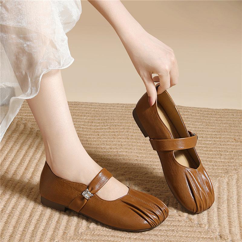 Soft-soled Mary Jane Single Shoes Are Gentle, Small and Fresh, Small Leather Shoes, Doudou Shoes, Fashionable Spring and Summer New Flat-soled