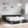 VidaXL Daybed with Trundle and Drawers Black 90x190 Cm Velvet 3197858