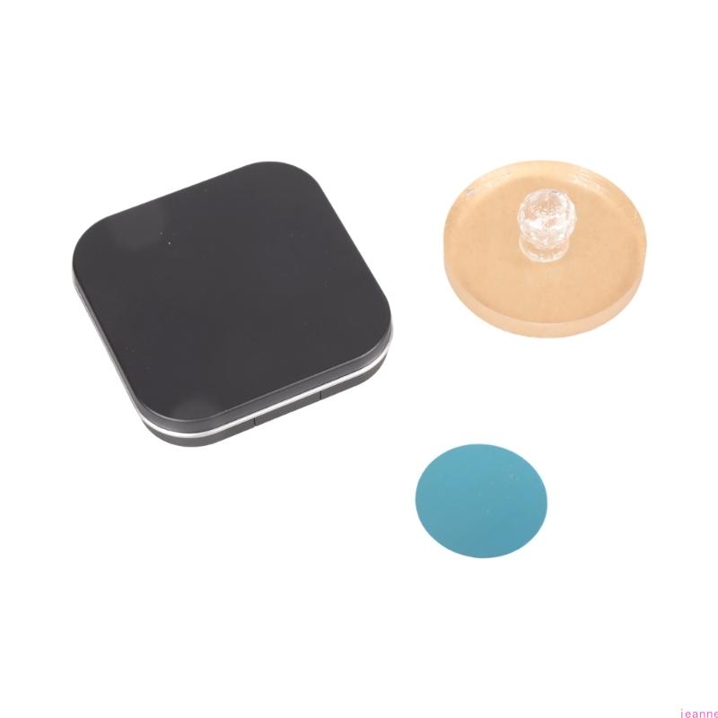 

Magnetic Small Powder Case with Press Stamp 59mm Inner Diameter Fashion Black Makeup Organizers for Travel and Daily Use CN