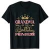Birthday Princess T-shirt DAD MOM Uncle Aunt Family Gathering Tops Girls Birthday Party Tshirt Short Sleeve Black White Tee
