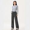 Women's Fashionable Gray Fleece-Lined Winter Pants: Petite, Narrow, or Wide-Leg Acetate Wool Sweatpants.