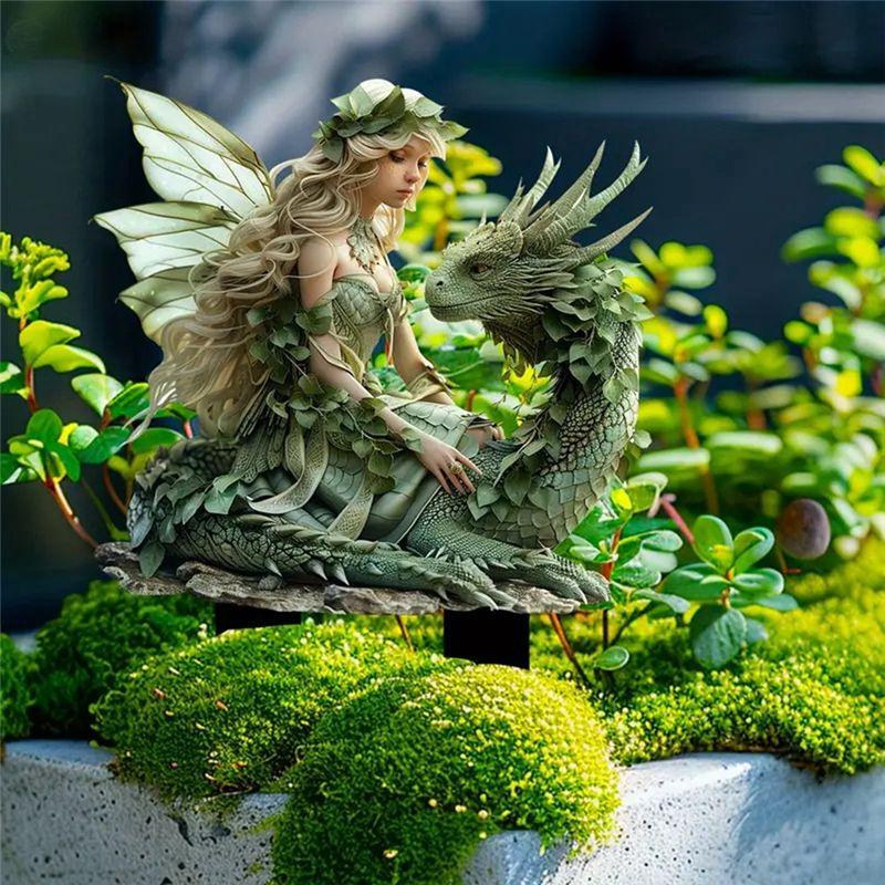 M-Modern-Bohemian Fairy Flower Pot Decoration 2D Acrylic Garden Ground Insert Pot Accessories Potted Garden Decorations