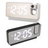 Projection Alarm Clock USB Rechargeable White Light Snooze Function Adjustable Brightness LED Mirror