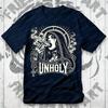 Unisex Cotton TShirt with Gothic Unholy Nun Graphic Dark Aesthetic Streetwear TeeVintage Tattoo Style Horror Inspired Shirt