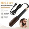 Tourmaline Ceramics Hair Straightening Brush PTC Heating Electric Beard Comb  Men Women