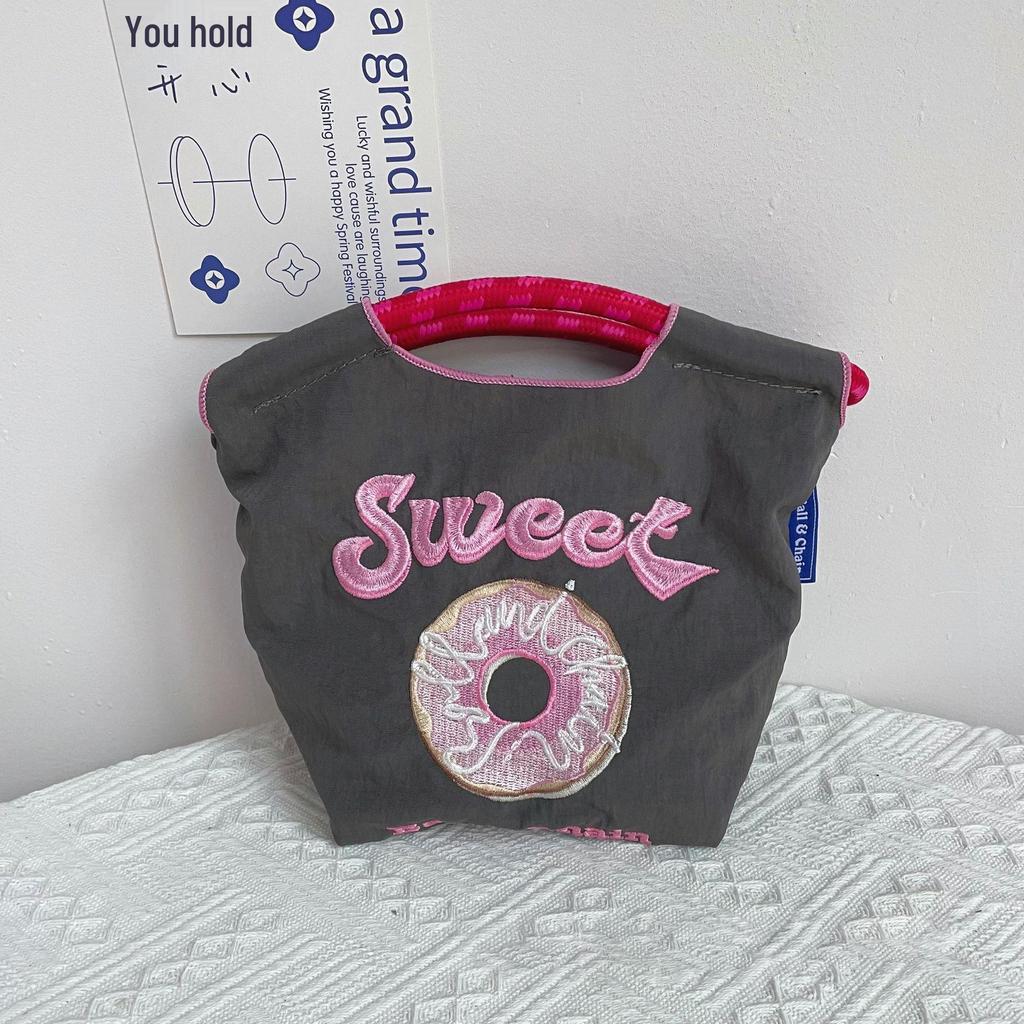 Eco-Friendly Embroidered Nylon and Canvas Shopping Bag