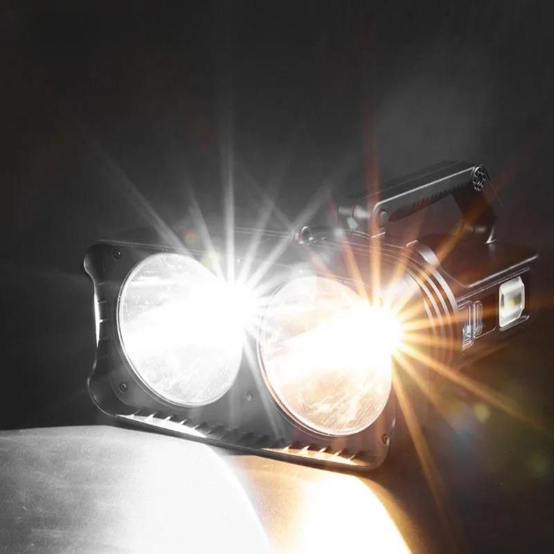 36W High-Power Strong Lumens Searchlight Type-C Rechargeable LED Spot Light 10 Modes Super Bright Outdoor Waterproof Dual Light Source P50 Flashlight