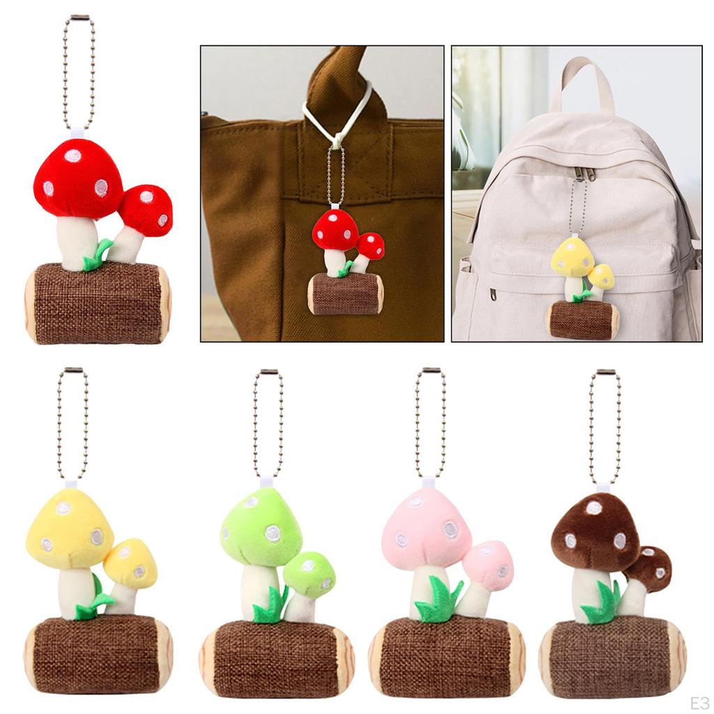 Keychain Backpack Decoration Stuffed Plush Mushroom Toy Handbag Charm Ornament for Party Favors