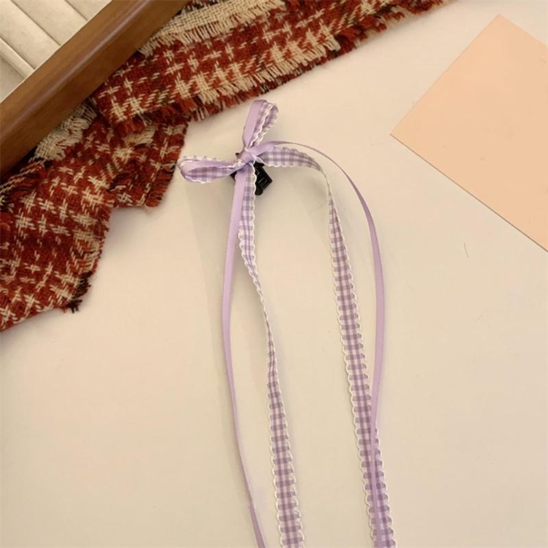 French Style Ribbon Hairpin Hair Ribbon Bow Clip Elegant Barrettes for Women Suitable for Everyday Use