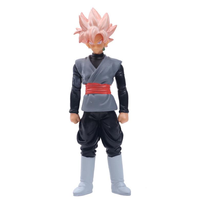 6Pcs/Lot 13cm Cartoon Anime Dragon Ball Doll Model Blue Pink Black Goku Vegeta Zamasu Super Saiyan Figure Decoration Doll Toys