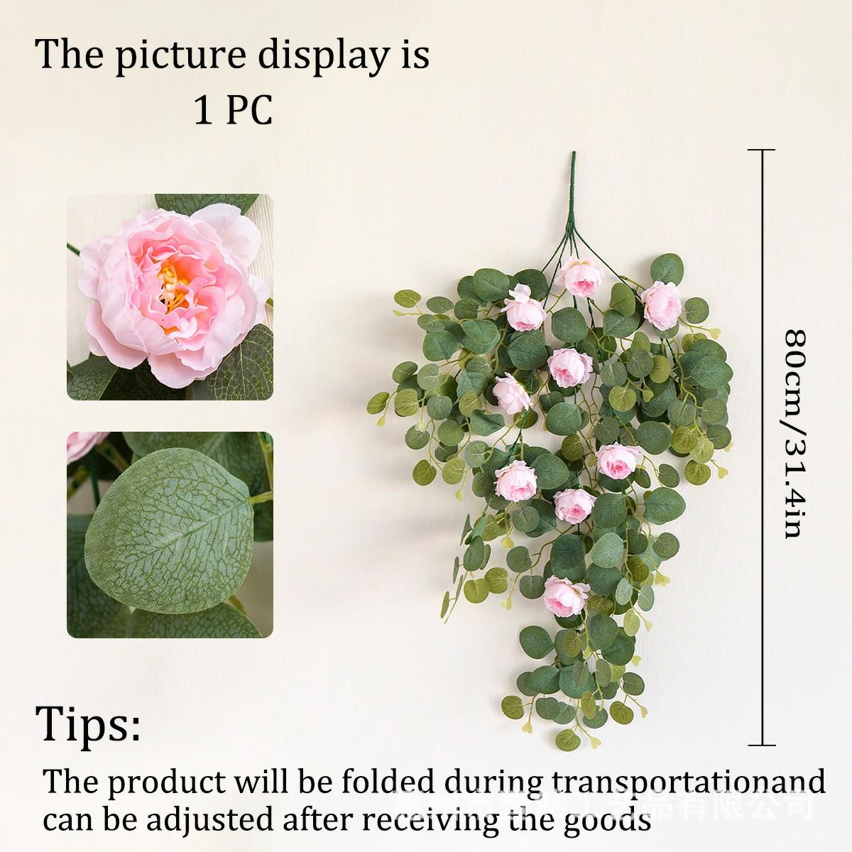 

Artificial Flowers Plants Green Lvy Leaves Hanging Flower Rose Vine Wedding Home Garden Decoration DIY Hanging Wall Silk Flower светло-розовый