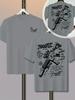 Summer Men Fun Graffiti M4 Elements and Handwritten Letter Pattern Trendy Streetwear T-Shirt 100% Pure Cotton Soft Material