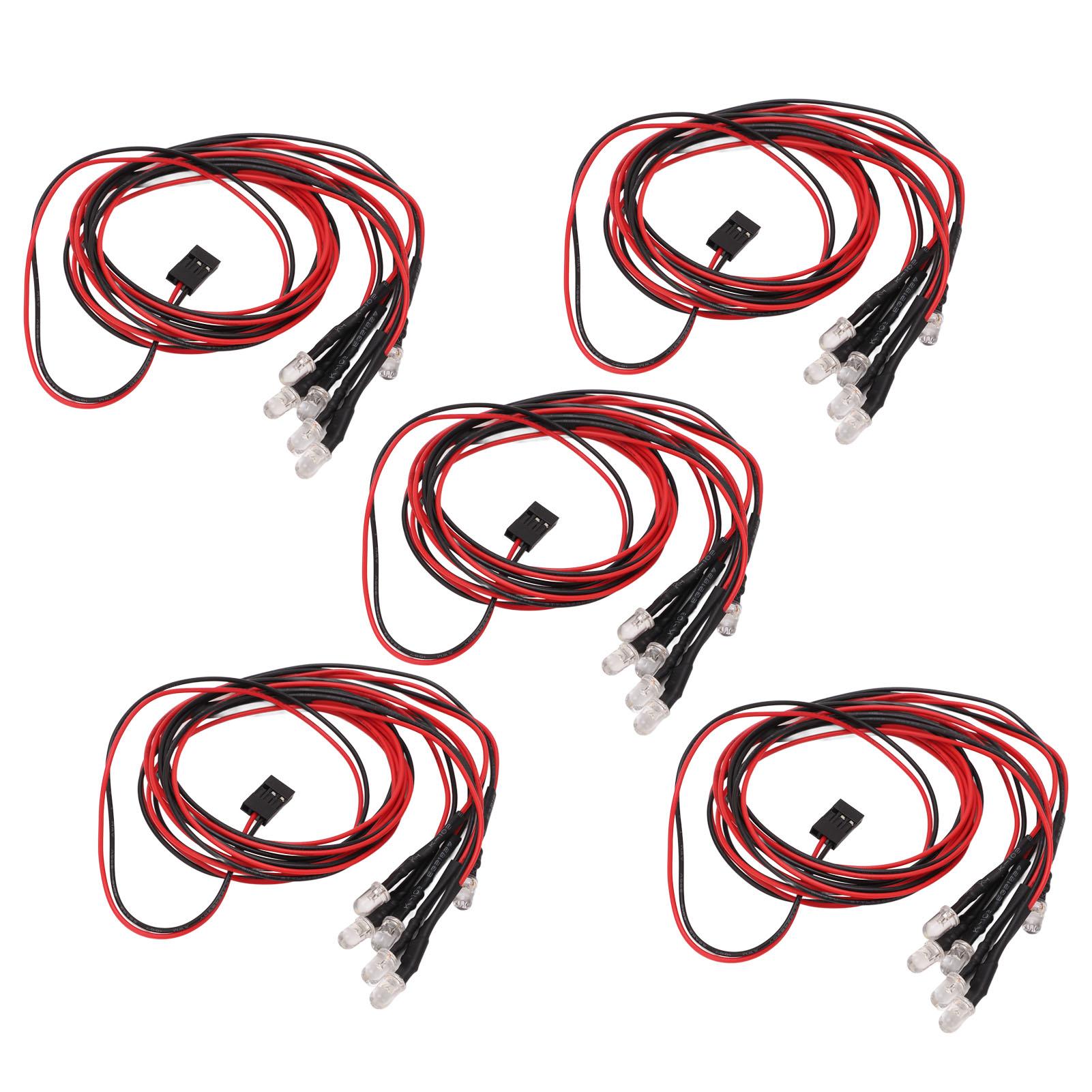 

5Pcs RC Car LED Light Kit 24.8in 6LED Per Piece Durable Silicone Easy Operation 6Leds RC Car Light for RC Car Trunk Plane