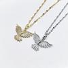 1 Pcs Fashionable Phoenix Pendant Necklace for Women Copper Zircon Embedded Clavicle Chain with Stainless Steel Link