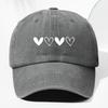 Unisex retro baseball cap with heart-shaped pattern for outdoor sun protection, suitable for truck drivers all year round.