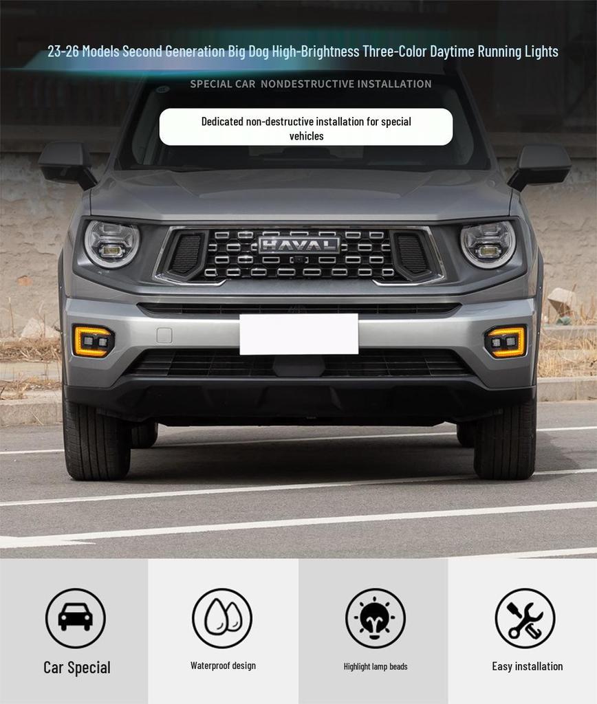 Compatible 23-26 Model Big Dog Gen 2 LED Daytime Running Lights with Flowing Turn Signals & Dual Beam Fog Lights