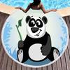3D Panda Print Round Beach Towel Lovely Panda Beach Blanket Soft Microfiber Sand Free Absorbent Towel for Camping Outdoor Picnic