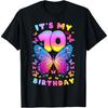 10-årspresent, Flicka 10 år, Fjäril, Siffra 10 T-shirt(1)