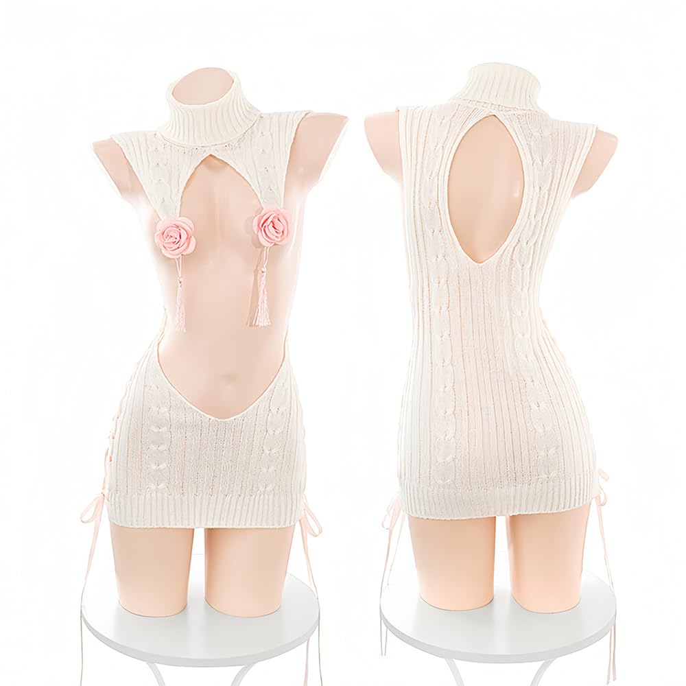 Virginity Killing Sweater Lolita Knit Sweater Sexy High Neck Fashion Cosplay Clothes Costume Dumpling Girl Style For Events Can Be Worn on Both Sides